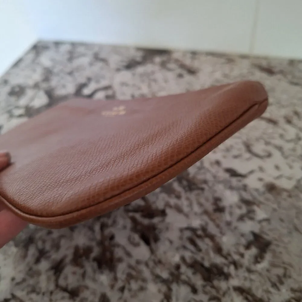 ‎Coach leather Brown wristlet